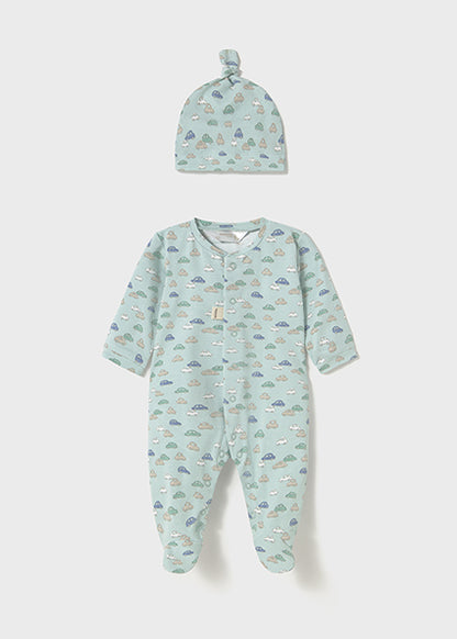 Pagliaccetto lungo neonato con cappello