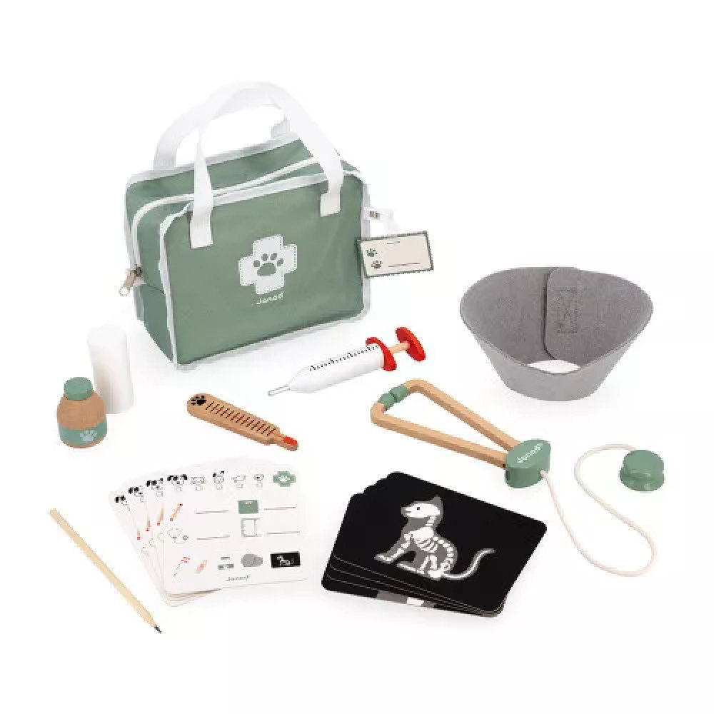 Valigetta del Veterinario in Legno FSC® 'Clinica degli Animali' (16 Accessori)