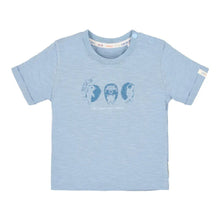T-Shirt Bambino in Cotone Biologico 'Amici del Bosco' - Steel Blue