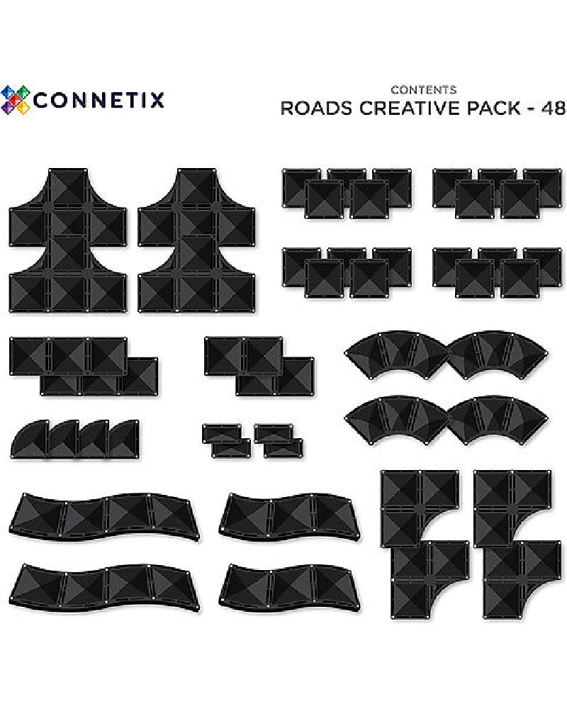 Set di Costruzioni Magnetiche 'Roads Creative Pack' Connetix - 48 Pezzi