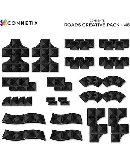 Set di Costruzioni Magnetiche 'Roads Creative Pack' Connetix - 48 Pezzi