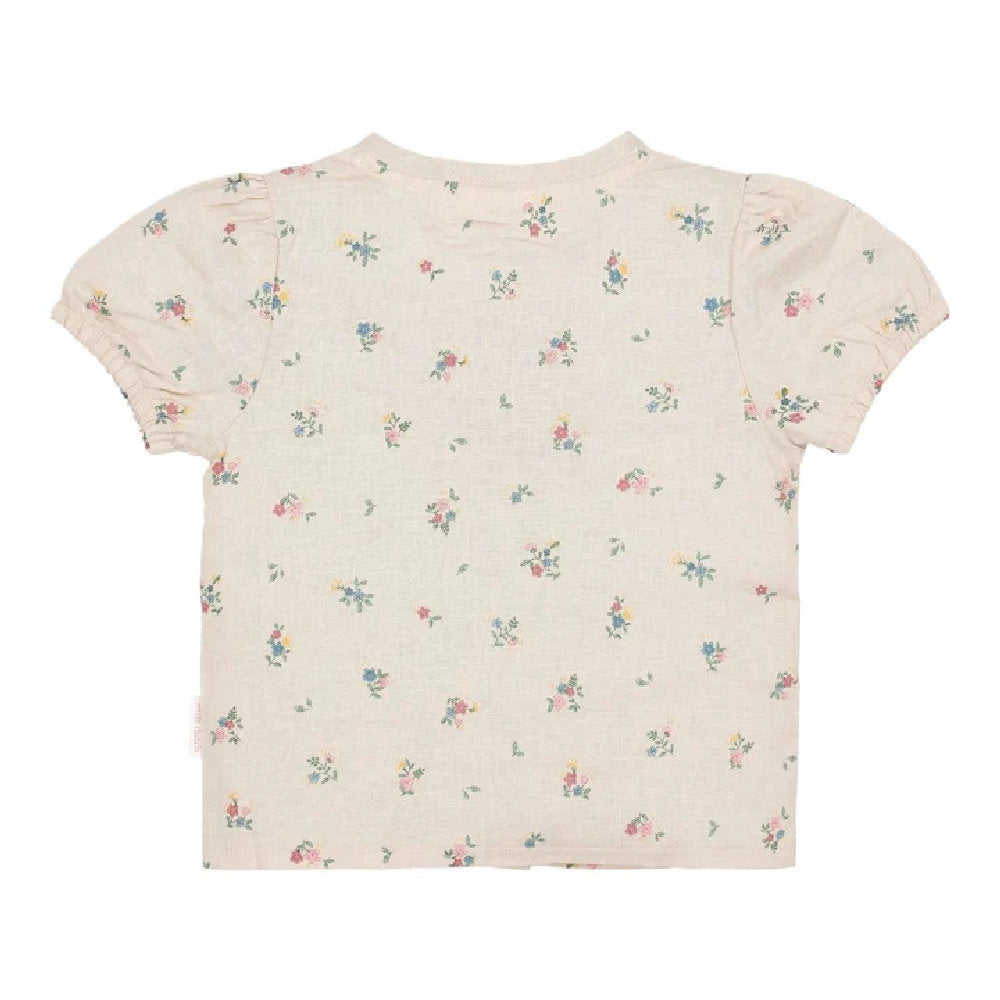Blusa Camicetta Bambina in Cotone Biologico Effetto Lino - Stampa Fairy Bloom