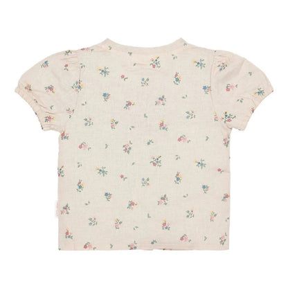 Blusa Camicetta Bambina in Cotone Biologico Effetto Lino - Stampa Fairy Bloom