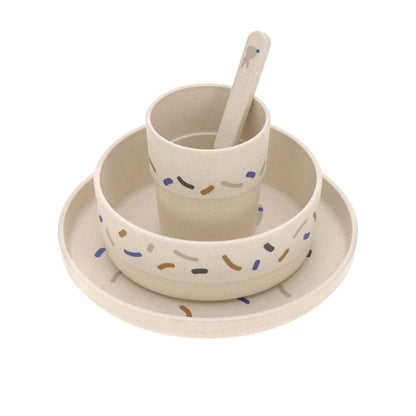 Set piatti 4 pezzi - Ciotola, piatto,bicchiere e cucchiaio