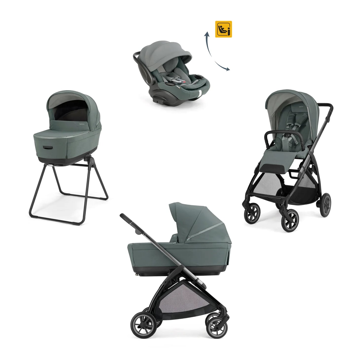 Inglesina Electa 2026 con ovetto Evo Recline - con Base Darwin in Omaggio