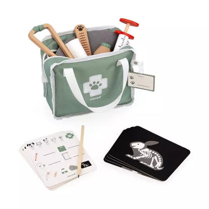 Valigetta del Veterinario in Legno FSC® 'Clinica degli Animali' (16 Accessori)