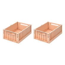 Cassetta portaoggetti ripiegabile e impilabile M - 2 pezzi - H13 x L25 x L36 cm