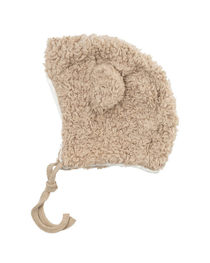 Cappellino Invernale in Peluche con Orecchiette e Interno in Lana Merino