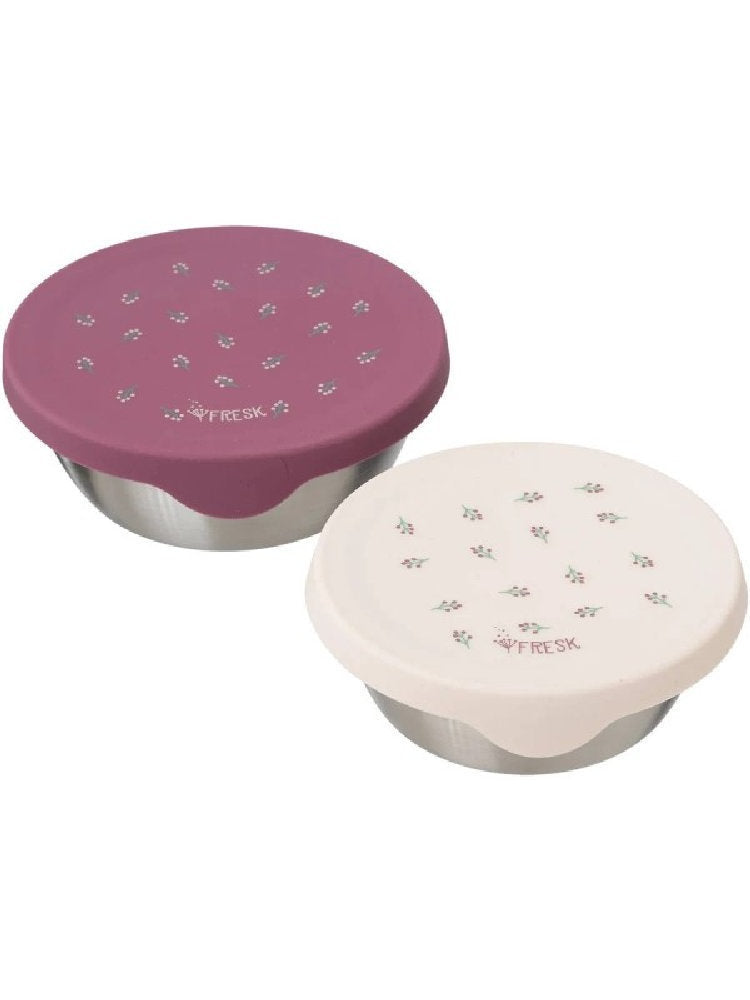 Set 2 Contenitori Porta Snack in Acciaio Inox e Silicone (Salvaspazio)