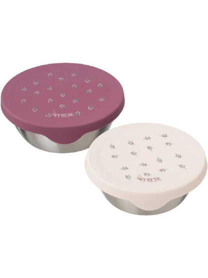 Set 2 Contenitori Porta Snack in Acciaio Inox e Silicone (Salvaspazio)