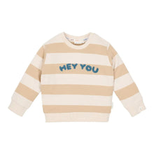 Maglioncino Bambino in Felpa Leggera a Righe in Cotone Biologico - Color Biscotto