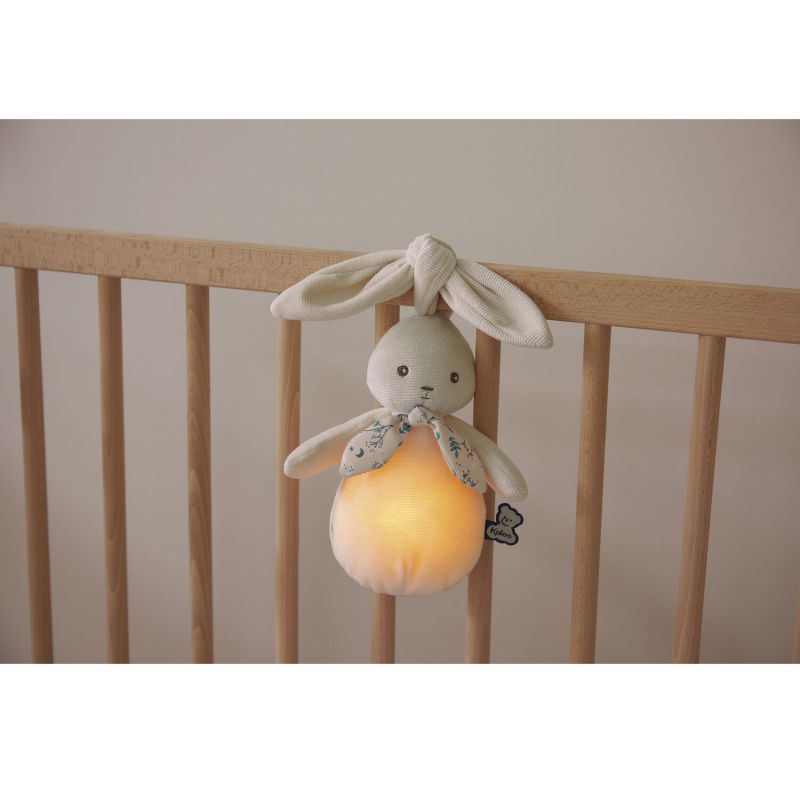 Peluche Coniglio con Luce Notturna (17 cm - Ricaricabile USB - Velluto a Coste Riciclato)