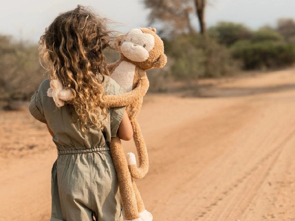 Peluche Gigante 'Scimmia Gambe Lunghe XL' con Elementi Sensoriali Little Dutch (12+ Mesi)