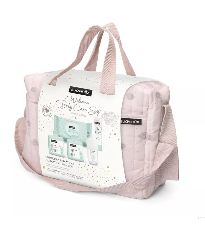 Borsa cosmetica con set cura neonato - con 5 prodotti inclusi