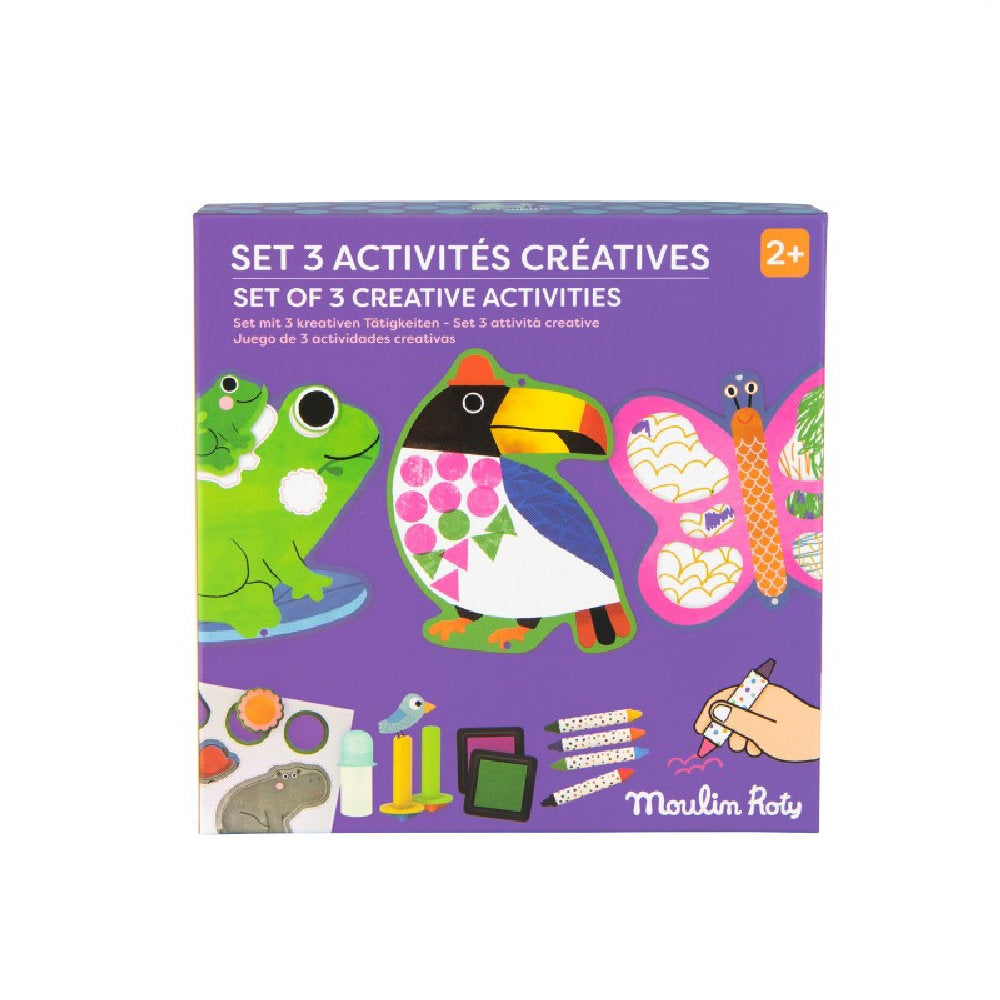 Set Creativo 3-in-1 con Adesivi, Timbri e Colori