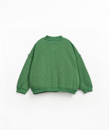 Felpa con zip in cotone