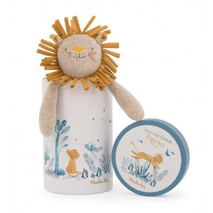Peluche morbido leona paprika - in scatola baobab