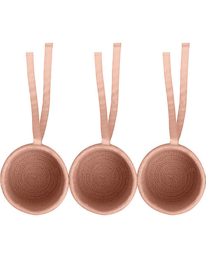 Set 3 Mini Cestini Portaoggetti da Culla 'Bamboo' - Vintage Nude