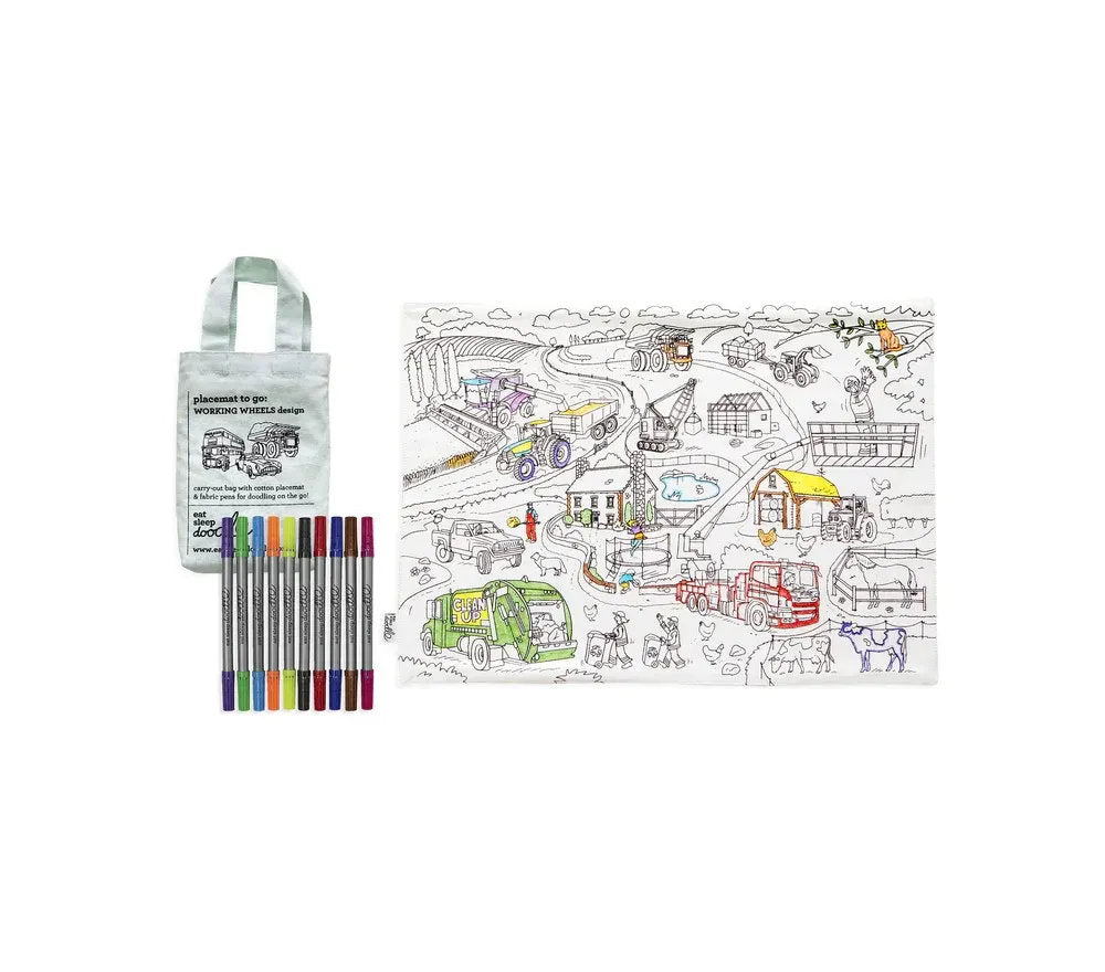 Tovaglietta con 10 pennarelli - Pulisci e ricomincia