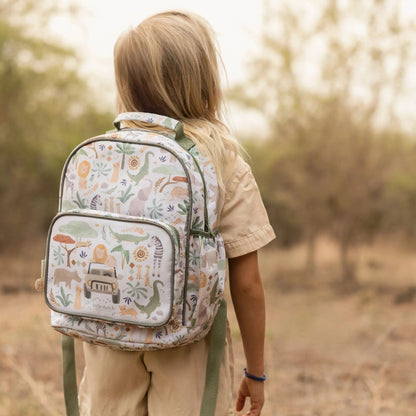 Zainetto per Bambini 'Safari Friends' con Tasche Portaborraccia e Targhetta Nome