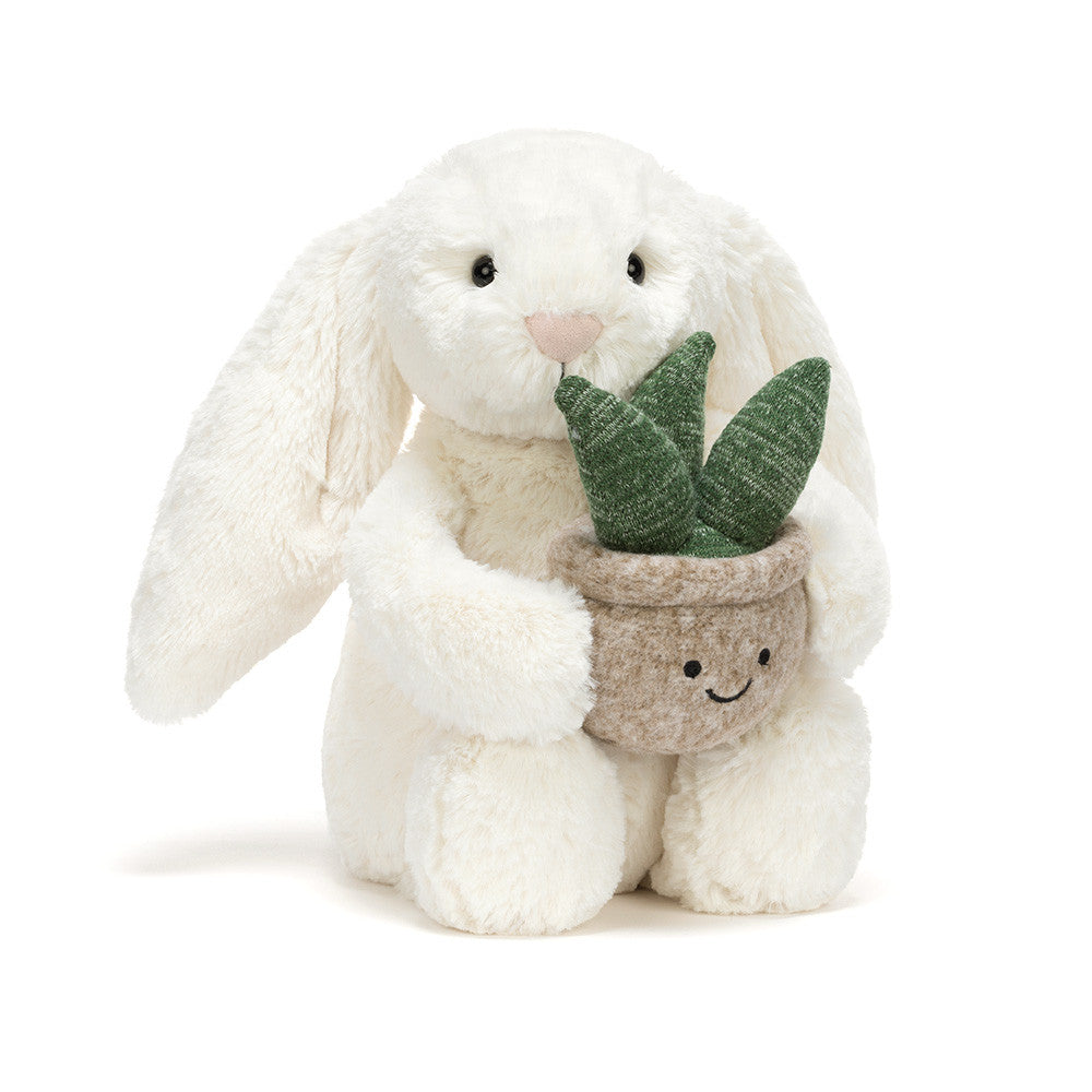 Peluche morbido Coniglio con piantina - Cream Bunny with plant