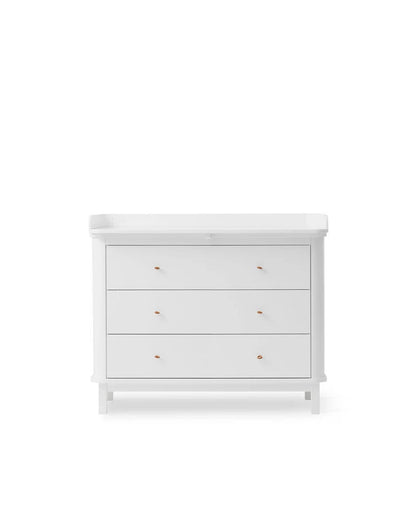 Cassettiera Fasciatoio in Legno di Rovere 'Wood Nursery Dresser' con 3 Cassetti