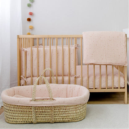 Cesta di vimini per neonati - Rivestimento 100% Cotone organico