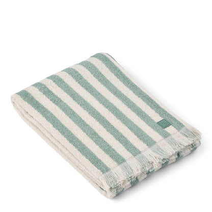 Telo Mare Grande in Cotone Biologico Waffle con Pizzo Sangallo - 140x70 cm