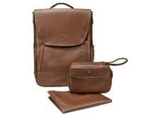 Borsa zaino Premium con fasciatoio - Classic Cognac