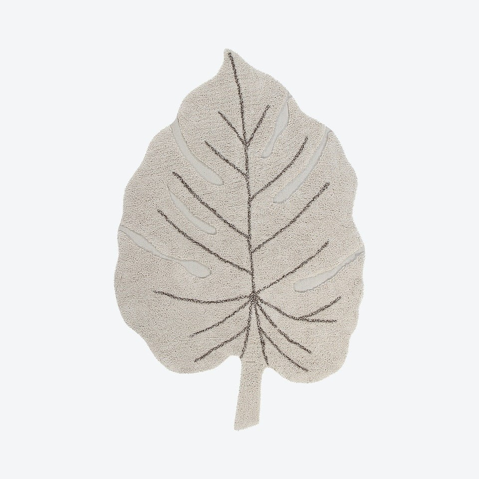Tappeto lavabile Foglia di Monstera - 97% cotone naturale - Lavabile in lavatrice