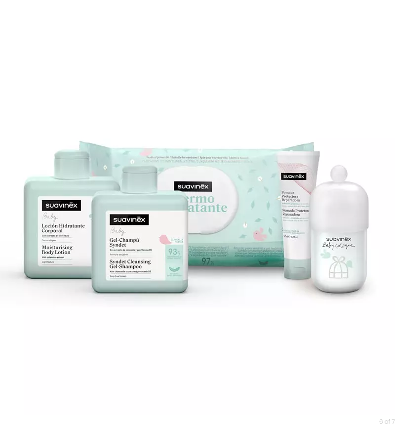 Borsa cosmetica con set cura neonato - con 5 prodotti inclusi