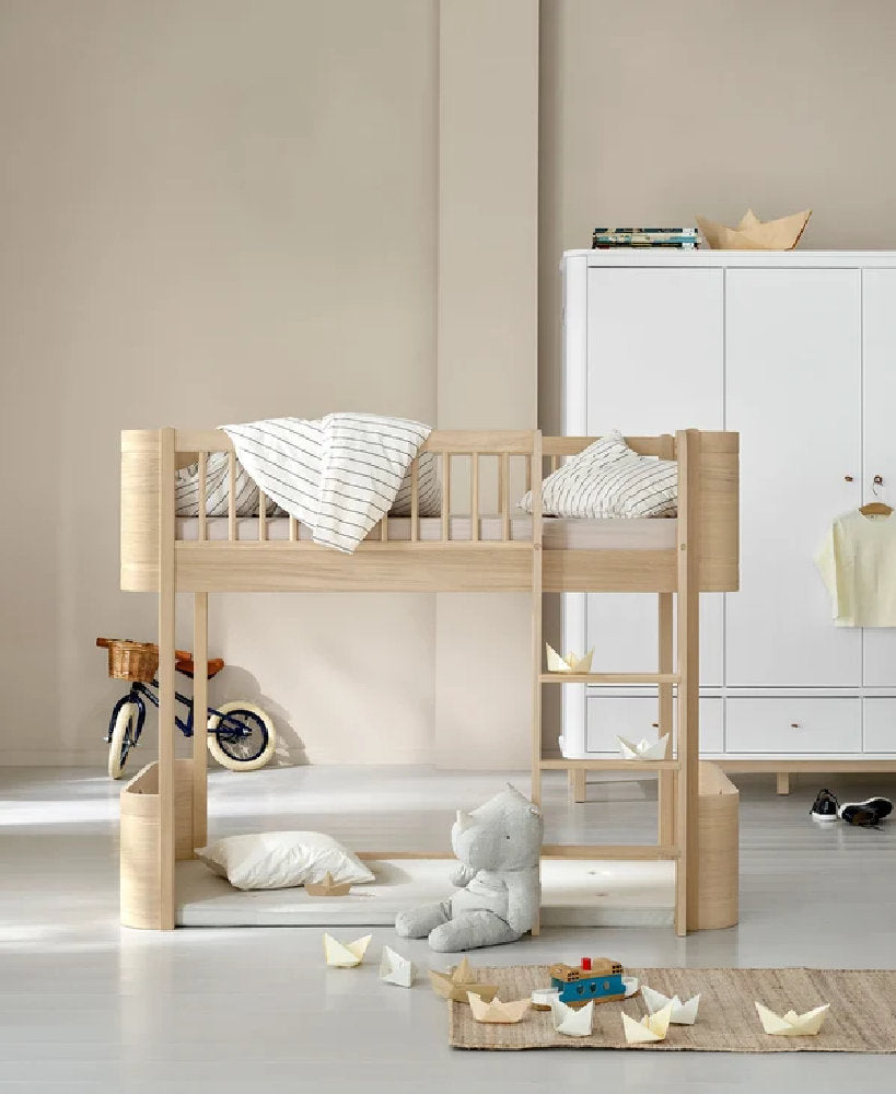 Lettino a soppalco basso in Legno di Betulla - Wood Mini+ Low Loft Bed