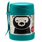 3 Sprouts - Thermos Porta Cibo in Acciaio Inossidabile con Cucchiaio-Forchetta, 350 ml