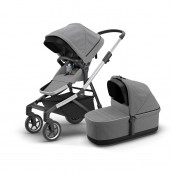 Duo passeggino Thule Sleek + Thule Bassinet (Passeggino + navicella) - Colore Thule: Grey melange