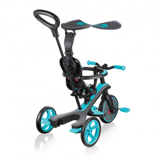 Globber - Explorer Trike 4in1 - da triciclo a balance bike - Colore: Azzurro