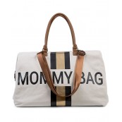 Childhome - Mommy Bag borsa fasciatoio 55x30x30 - Colori Childhome: Righe  Nero Oro