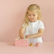 Little Dutch - Cubo in legno con forme - Colori Little Dutch: Wild Flower Pink