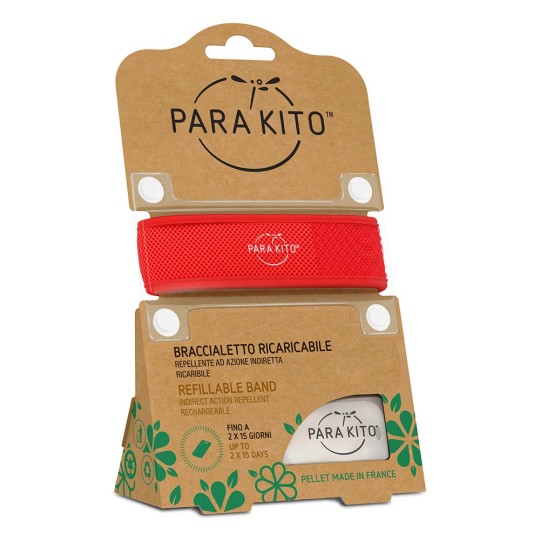 Parakito - Bracciale Adulto antizanzare - Colori Parakito: Rosso