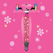 Globber - Monopattino Junior Foldable con luci 3 Ruote - Dai 2 anni - Colori Globber: Pink Flower