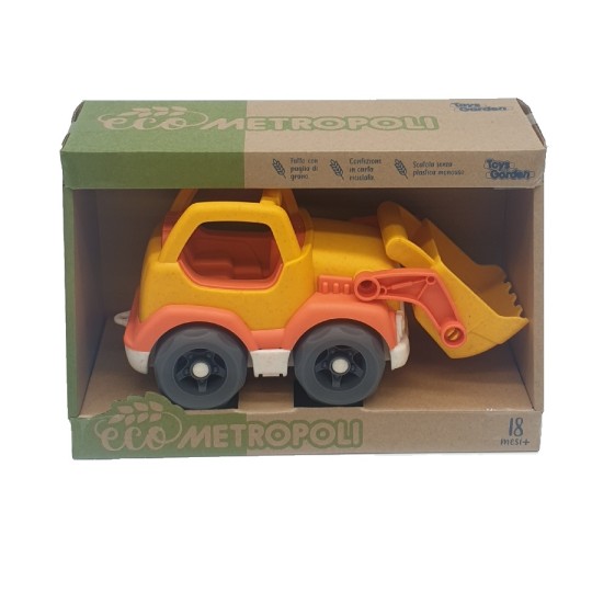 Toys Garden - Mezzo da cantiere Ruspa -  Fatto con paglia di grano! - Colore: Giallo