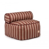 Nobodinoz - Pouf Majestic 50x50x25 - Cotone Bio - Colori Nobodinoz: Marsala Taupe Stripes