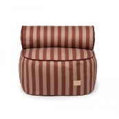 Nobodinoz - Pouf Majestic 50x50x25 - Cotone Bio - Colori Nobodinoz: Marsala Taupe Stripes