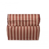 Nobodinoz - Pouf Majestic 50x50x25 - Cotone Bio - Colori Nobodinoz: Marsala Taupe Stripes