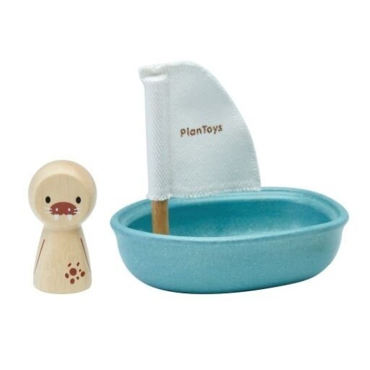 Plan Toys - Barca a vela - Dai 12 mesi - Ecosostenibile - Plan Toys: Modern Rustic