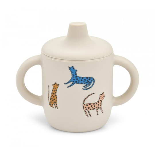 Liewood - Tazza Sippy con Beccuccio e Manici Neil Cup - 150 ml - Colore Liewood: Leopard Multi Mix