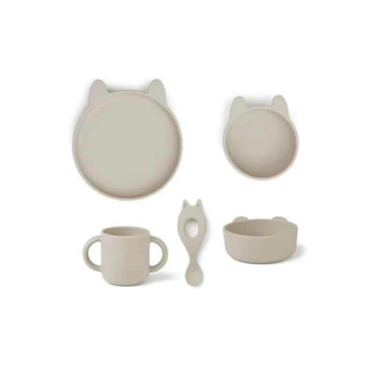 Liewood - Set pappa Vivi in silicone - 4pezzi - Colore Liewood: Rabbit Sandy