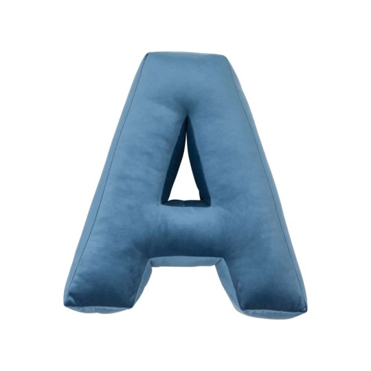 Betty's Home - Cuscino decorativo Alfabeto - Lettera A - Colore: Blu