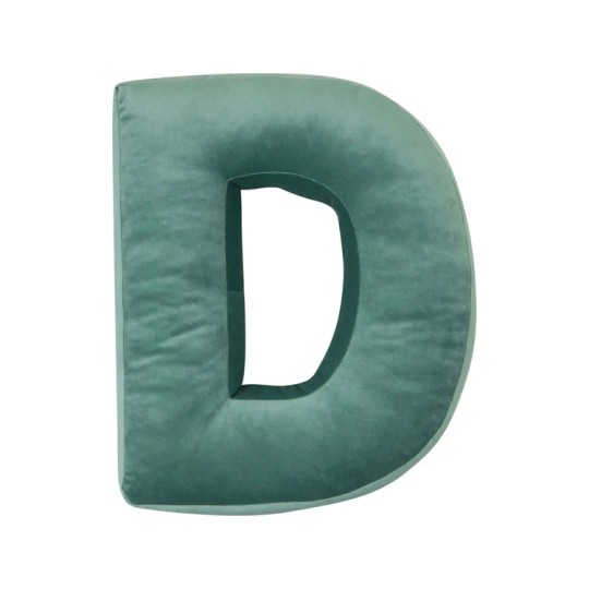 Betty's Home - Cuscino decorativo Alfabeto - Lettera D - Colore: Menta