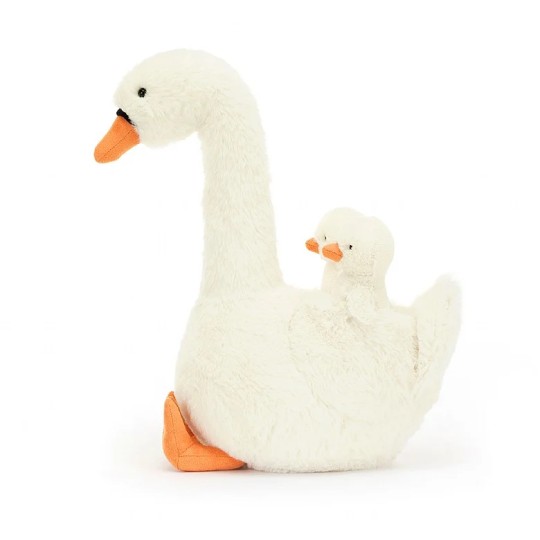 Jellycat - Peluche morbido Cigno con piume