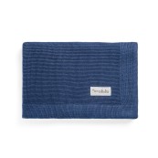 Nannafrufrù - Coperta 100x80cm - 50% Bamboo e 50% Cotone - Colore: Denim